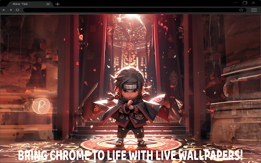 Chibi Itachi Uchiha Temple Flame Live Wallpaper  from Chrome web store to be run with OffiDocs Chromium online