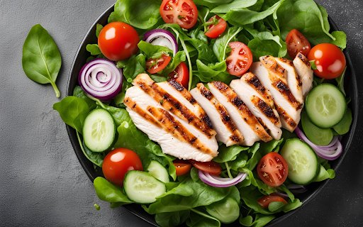 Chicken and salad  from Chrome web store to be run with OffiDocs Chromium online