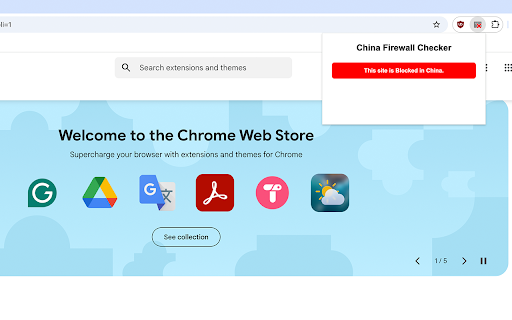 China Firewall Checker  from Chrome web store to be run with OffiDocs Chromium online