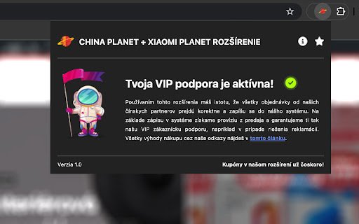 China Planet: VIP podpora pre vaše nákupy z Číny  from Chrome web store to be run with OffiDocs Chromium online
