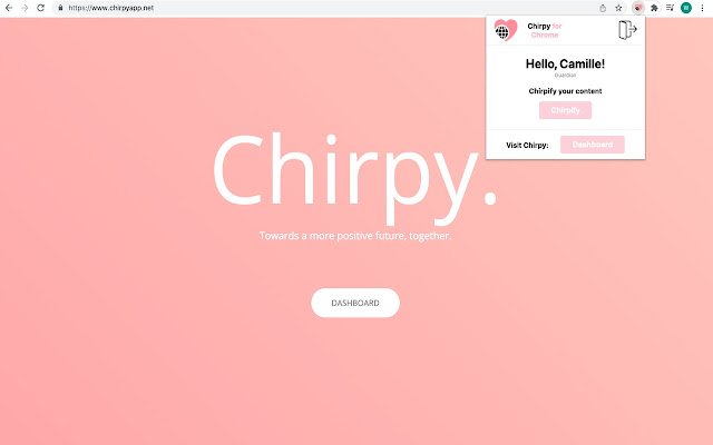 Chrome ウェブストアの Chirpy を OffiDocs Chromium online で実行