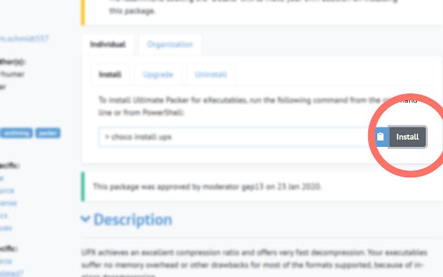 Chocolatey Quick Installer Helper  from Chrome web store to be run with OffiDocs Chromium online