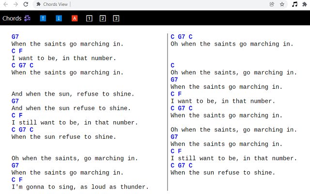 Chords View  from Chrome web store to be run with OffiDocs Chromium online
