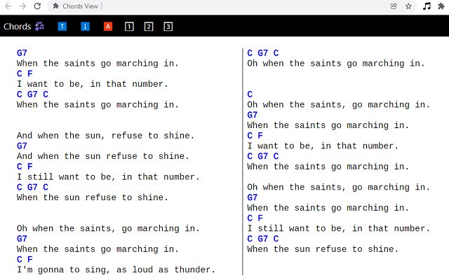 Chords View de la boutique en ligne Chrome à exécuter avec OffiDocs Chromium en ligne