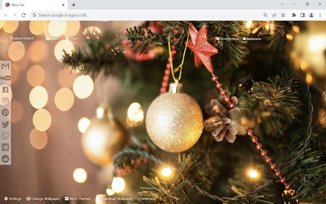 क्रोम वेब स्टोर से क्रिसमस की सजावट के वॉलपेपर को ऑनलाइन ऑफिस डॉक्स क्रोमियम के साथ चलाया जाएगा