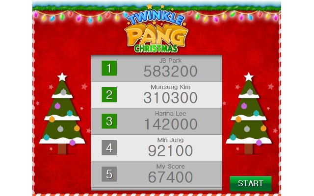 Christmas Twinkle Pang dal negozio web di Chrome verrà eseguito con OffiDocs Chromium online