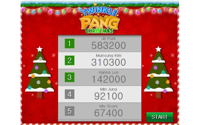 Christmas Twinkle Pang من متجر Chrome الإلكتروني ليتم تشغيله باستخدام OffiDocs Chromium عبر الإنترنت