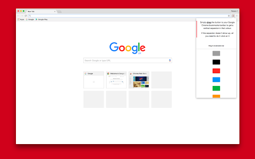 Chrome Bookmark Separator  from Chrome web store to be run with OffiDocs Chromium online