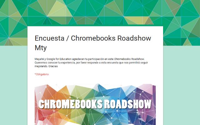 Chromebook Roadshow Mty từ cửa hàng Chrome trực tuyến sẽ được chạy với OffiDocs Chromium trực tuyến