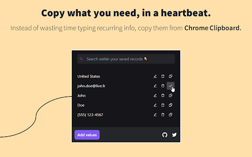Chrome Clipboard Type less, browse faster.  from Chrome web store to be run with OffiDocs Chromium online