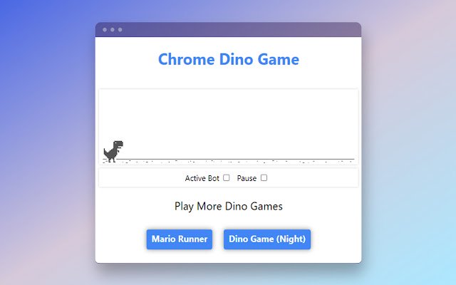 Chrome Dino Game  from Chrome web store to be run with OffiDocs Chromium online
