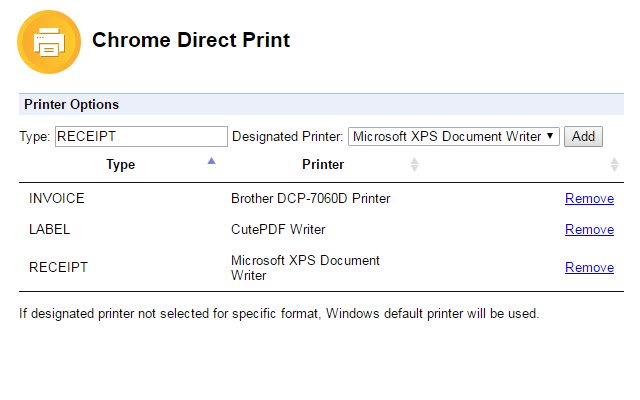 Chrome Direct Print de Chrome web store se ejecutará con OffiDocs Chromium en línea