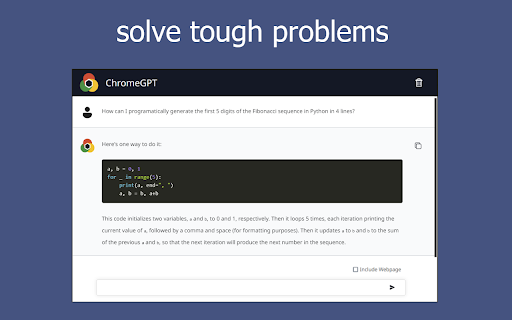 ChromeGPT for ChatGPT  from Chrome web store to be run with OffiDocs Chromium online