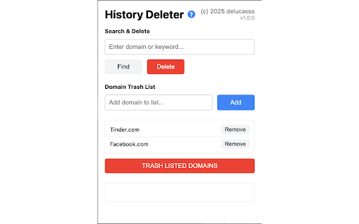 Chrome History Deleted  from Chrome web store to be run with OffiDocs Chromium online
