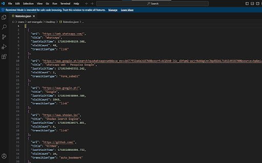 Chrome History Exporter  from Chrome web store to be run with OffiDocs Chromium online
