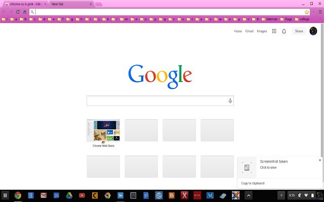 سیستم عامل کروم به رنگ صورتی از فروشگاه وب کروم برای اجرای آنلاین با OffiDocs Chromium