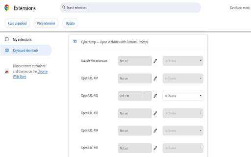 Chrome Shortcuts – Open Sites  Pages Instantly via Custom Keyboard Hotkeys  from Chrome web store to be run with OffiDocs Chromium online