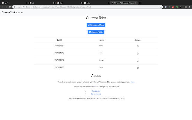 Chrome Tab Renamer  from Chrome web store to be run with OffiDocs Chromium online