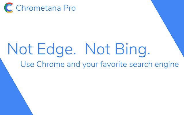 Chrometana Pro Redirect Cortana and Bing  from Chrome web store to be run with OffiDocs Chromium online