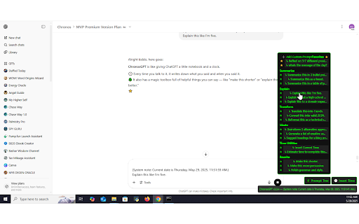 ChronosGPT by BB2B  from Chrome web store to be run with OffiDocs Chromium online