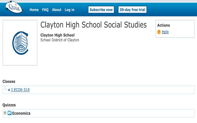 CHS Quia Testing (test) uit de Chrome-webwinkel om uit te voeren met OffiDocs Chromium online