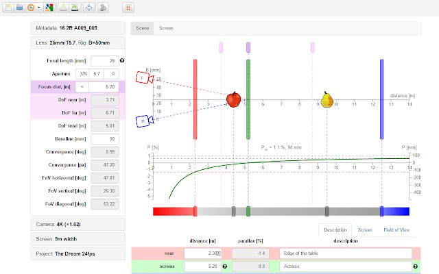 CinemaVision Shot Calculator  from Chrome web store to be run with OffiDocs Chromium online
