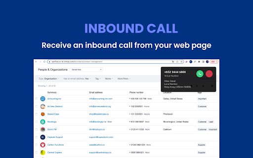 CINNOX Extension  from Chrome web store to be run with OffiDocs Chromium online