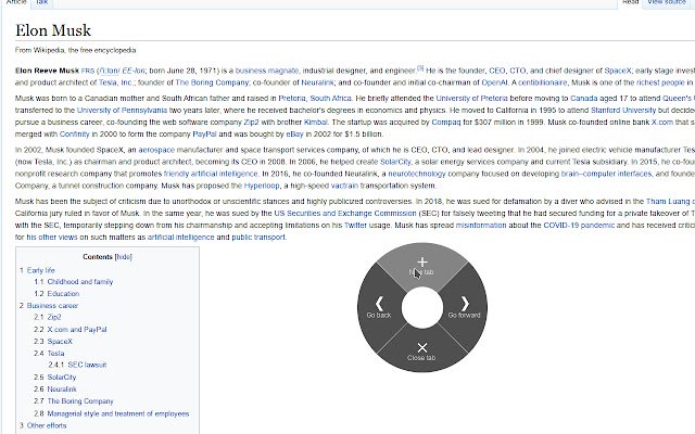 Circle Mouse Gestures (pie menu)  from Chrome web store to be run with OffiDocs Chromium online