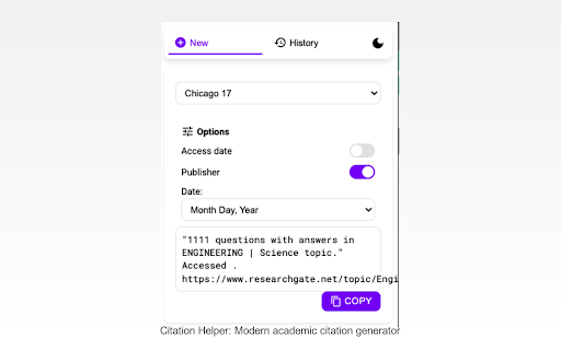 Citation Helper  from Chrome web store to be run with OffiDocs Chromium online