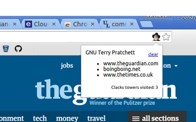 Clacks Tracker GNU Terry Pratchett aus dem Chrome-Webstore zur Ausführung mit OffiDocs Chromium online