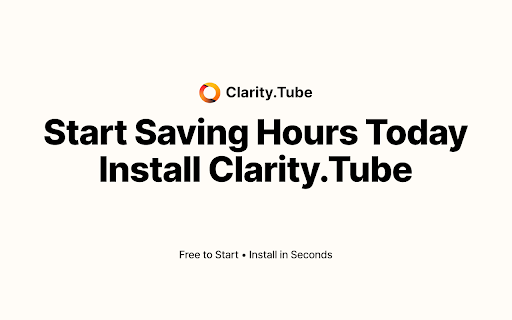 Clarity.Tube – AI Powered Insights for YouTube  from Chrome web store to be run with OffiDocs Chromium online