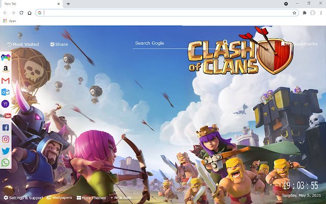 لعبة Clash of Clans علامة تبويب جديدة من متجر Chrome الإلكتروني ليتم تشغيلها مع OffiDocs Chromium عبر الإنترنت