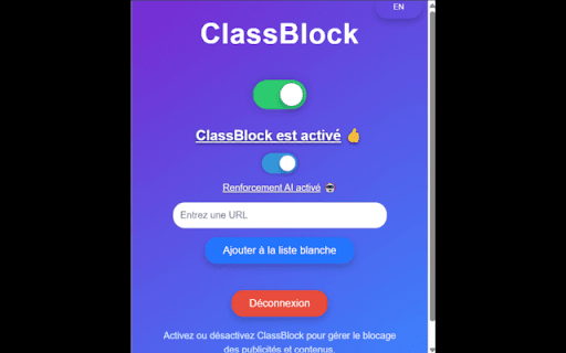 ClassBlock  from Chrome web store to be run with OffiDocs Chromium online