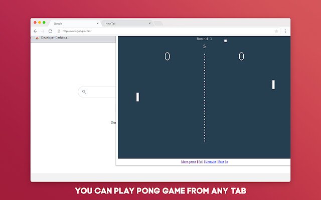 Classic Pong Offline Game for Google Chrome  from Chrome web store to be run with OffiDocs Chromium online