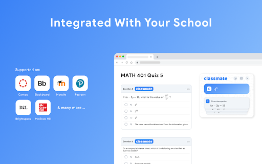 Classmate AI – Homework  Quiz Helper  from Chrome web store to be run with OffiDocs Chromium online