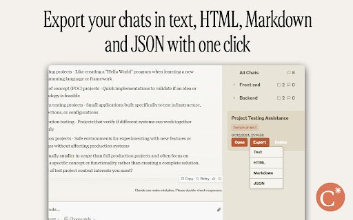 Claude Chat Manager  from Chrome web store to be run with OffiDocs Chromium online