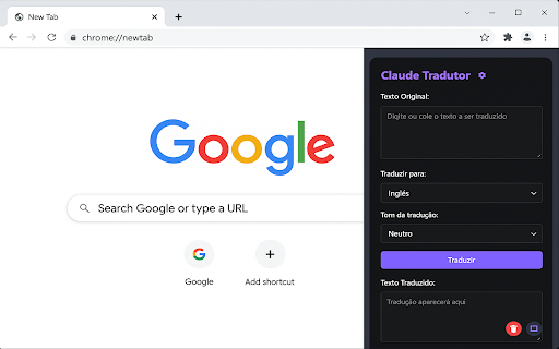 Claude Tradutor  from Chrome web store to be run with OffiDocs Chromium online