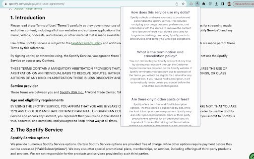 ClauseCatcher  from Chrome web store to be run with OffiDocs Chromium online