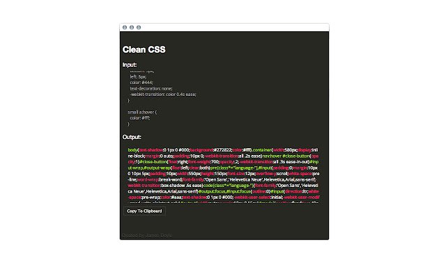 Chrome ウェブストアからの CSS をクリーンアップして、OffiDocs Chromium オンラインで実行する