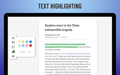 Clean Reader Read without distractions  from Chrome web store to be run with OffiDocs Chromium online