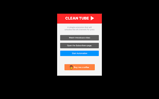 Cleantube Devmoises  from Chrome web store to be run with OffiDocs Chromium online