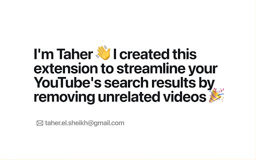 Clean YouTube Search  from Chrome web store to be run with OffiDocs Chromium online