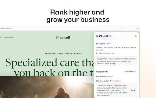 Clearflow SEO Optimizer  from Chrome web store to be run with OffiDocs Chromium online