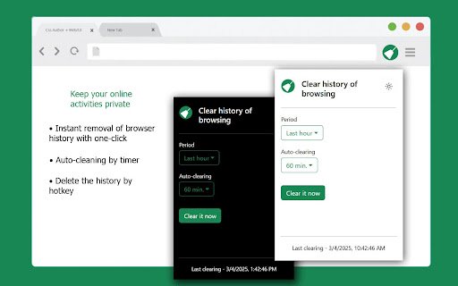 Clear history of browsing  from Chrome web store to be run with OffiDocs Chromium online