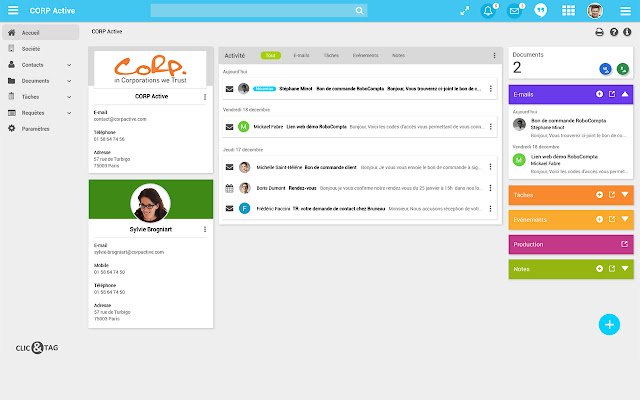 Clic CRM  from Chrome web store to be run with OffiDocs Chromium online