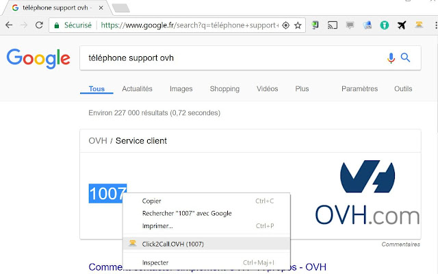 Click2Call.OVH из интернет-магазина Chrome будет работать с OffiDocs Chromium онлайн