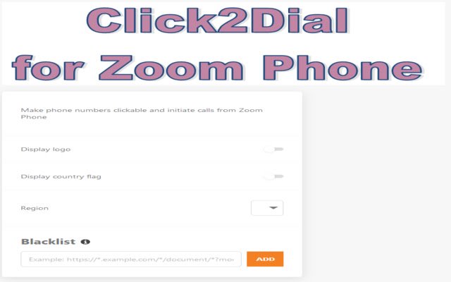 Click2Dial for Zoom Phone  from Chrome web store to be run with OffiDocs Chromium online