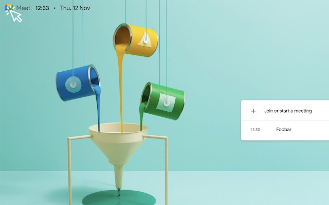 Naki-click na logo ng Google Meet mula sa Chrome web store na tatakbo sa OffiDocs Chromium online