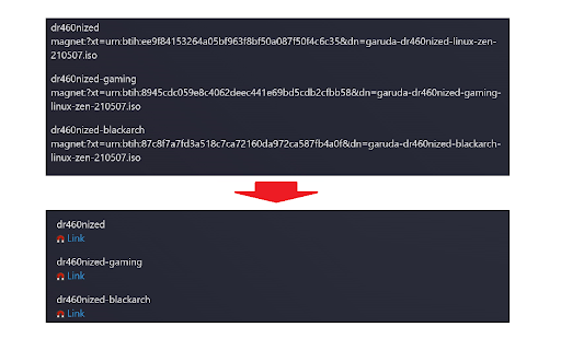 Clickable Magnet Links  from Chrome web store to be run with OffiDocs Chromium online