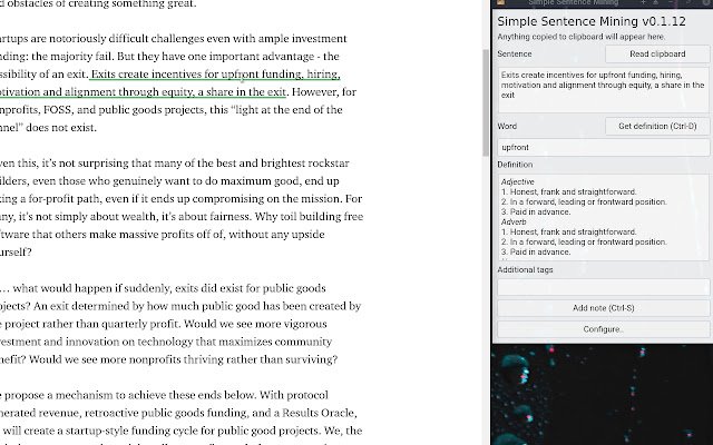 Click Copy Sentence  from Chrome web store to be run with OffiDocs Chromium online